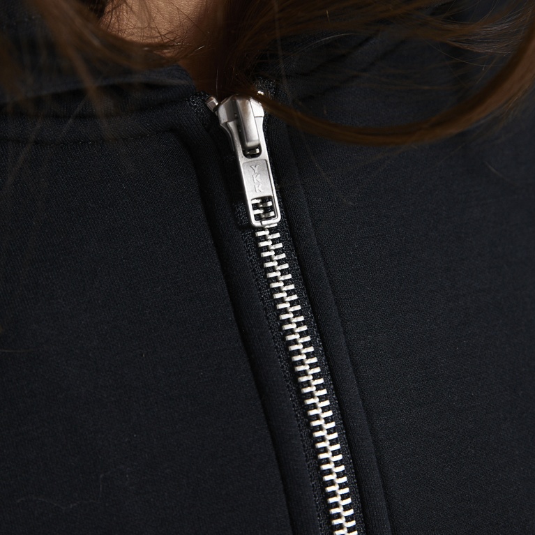 Boxy scuba zip hoodie "Lumi" Black